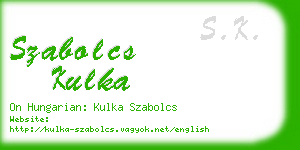 szabolcs kulka business card